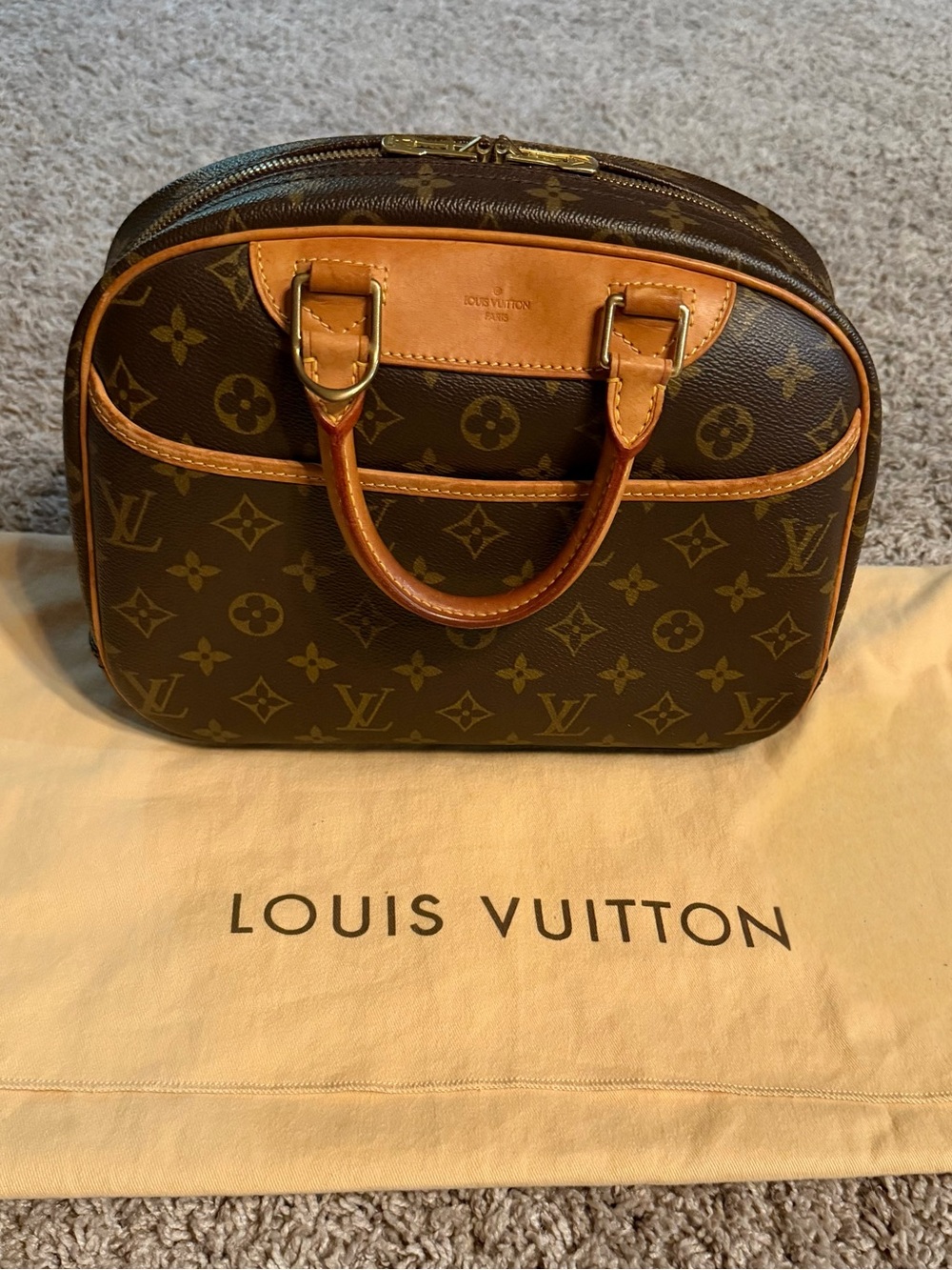 Louis Vuitton Trouville Monogram Canvas Vintage Handbag- Authentic